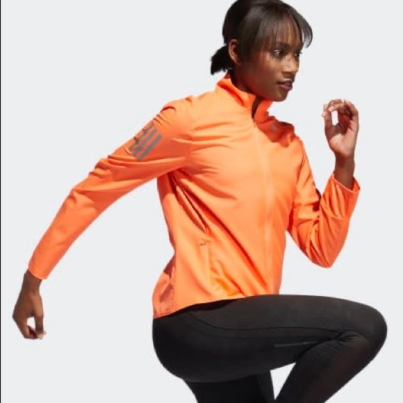 adidas Jackets & Blazers - Adidas Own The Run Jacket Orange Lightweight Full Zip Women's S